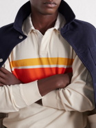 Drake's - Striped Cotton-Jersey Polo shirt - Neutrals