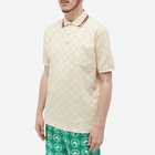 Gucci Men's GG Jacquard Tipped Polo Shirt in Bone