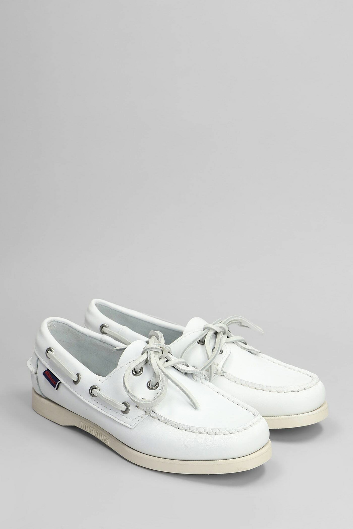 Sebago Portland Loafers In White Leather