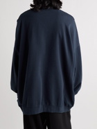 Raf Simons - Oversized Distressed Printed Cotton-Jersey Sweatshirt - Blue