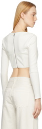 Rokh White Bustiere Corset Long Sleeve T-Shirt
