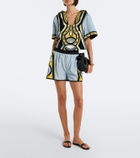 La DoubleJ Pull-up printed cotton terry shorts