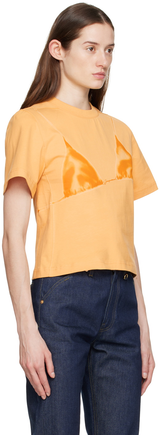 【関税込み】JACQUEMUS イエロー 'Le T-shirt Esquimau' Tシャツ Jacquemus Yellow 'Le T-Shirt Bikini' T-Shirt Jacquemus