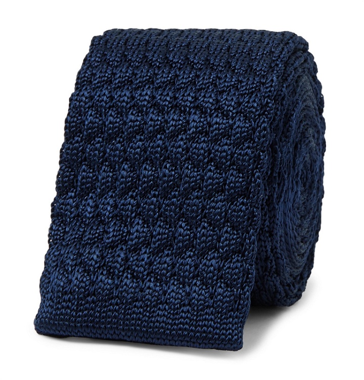 Photo: Lanvin - 5cm Knitted Silk Tie - Blue