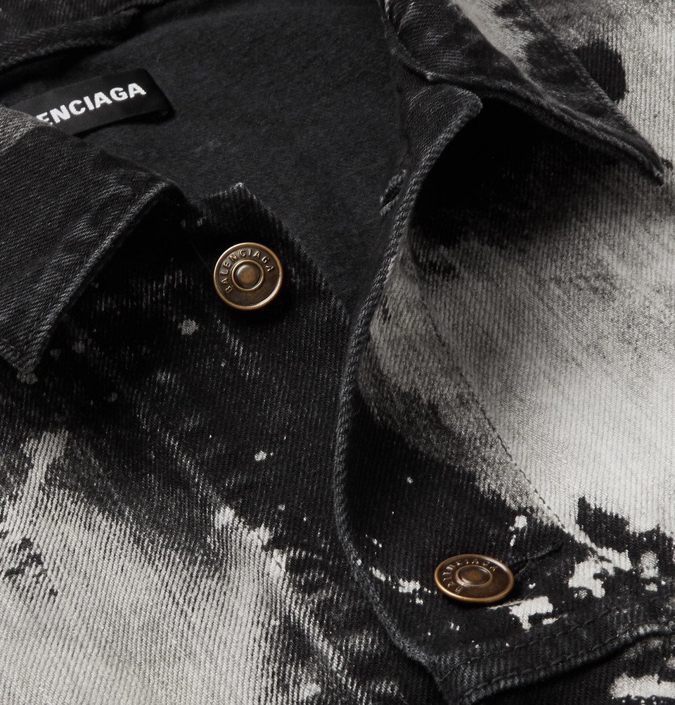 Balenciaga - Oversized Bleached Denim Jacket - Men - Black