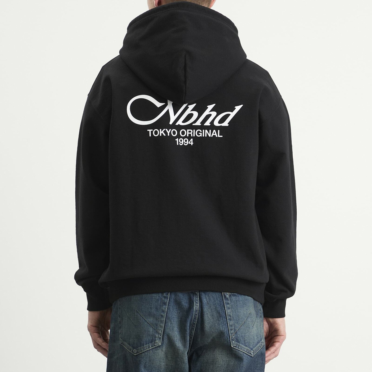 Neighborhood Men's Staple Logo Zip Hoodie in Black