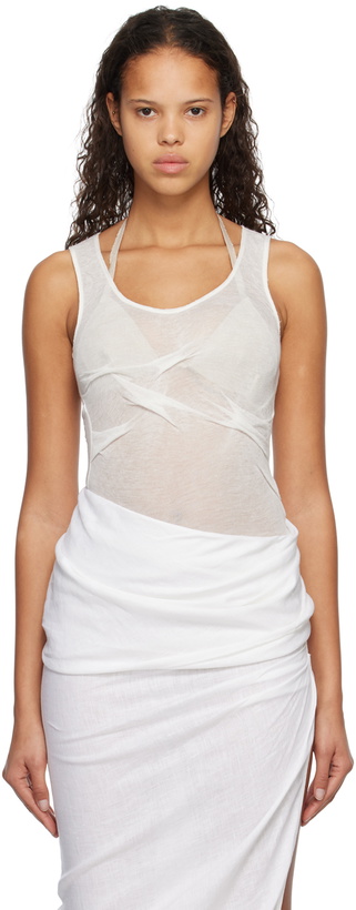 Photo: Subtle Le Nguyen White Crinkled Tank Top