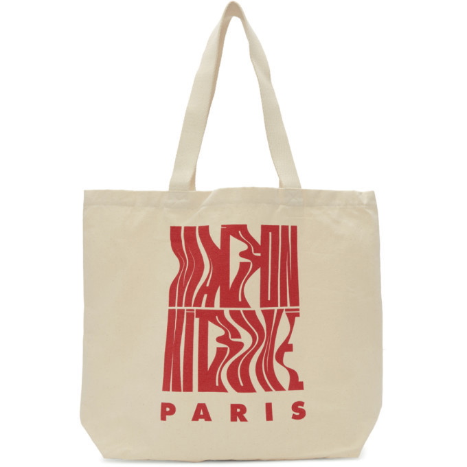 Photo: Maison Kitsune Off-White Wavy Tote