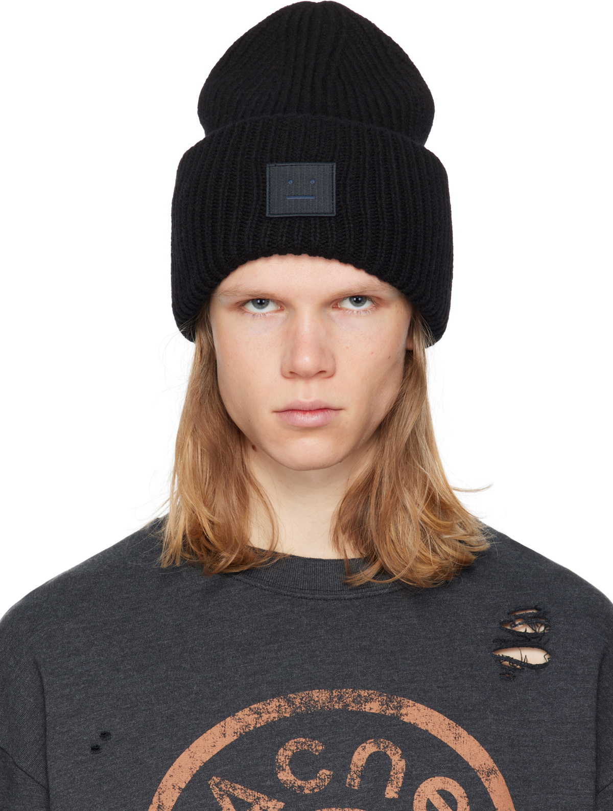 Acne Studios Blue Wool Mohair Beanie Acne Studios