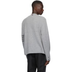 Thom Browne Grey Cashmere 4-Bar Variegated Cardigan