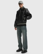 Reternity DISTRESSED LEATHER BOMBER JACKET Black Men