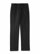 Kiton - Straight-Leg Lyocell-Blend Twill Trousers - Black