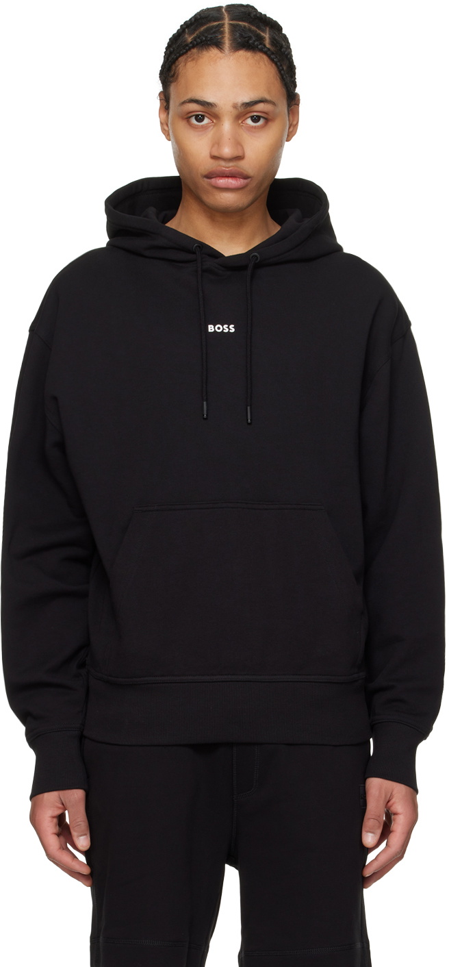 OVERSIZED HOODY BRUSH LOGO CONTRAST_BLACK WHITE