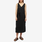 Deiji Studios Women's Slip Linen Midi Dress in Deep Black