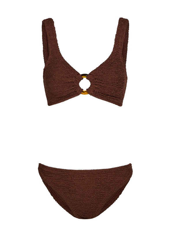 Photo: Hunza G Julia Hoop Crinkle Bikini - Brown - One Size