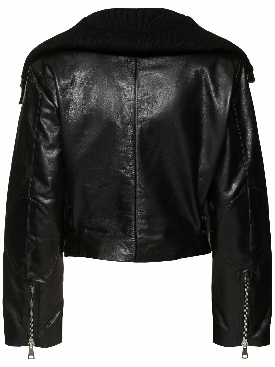 VICTORIA BECKHAM Cropped Leather Biker Jacket Victoria Beckham