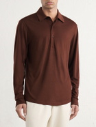 Orlebar Brown - Sebastian Wool-Jersey Polo Shirt - Brown