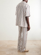 Frescobol Carioca - La Marzocco Striped Tencel® and Linen-Blend Pyjama Shirt - Neutrals