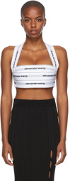 Alexander Wang White Logo Elastic Bikini Halter Top
