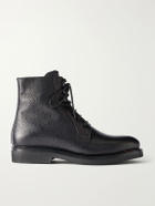 Mr P. - Shearling-Lined Full-Grain Leather Lace-Up Boots - Black