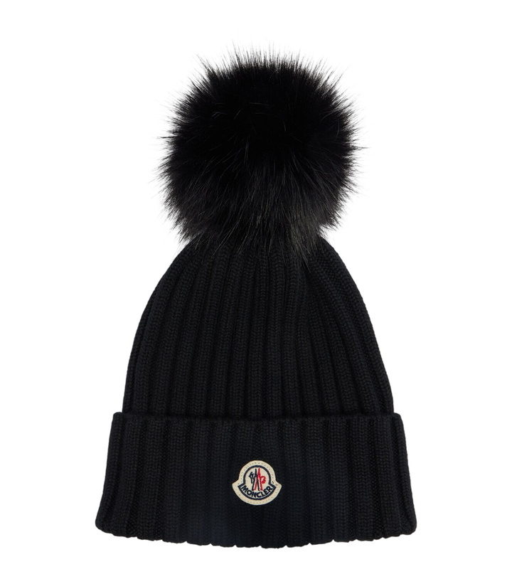 Photo: Moncler Ribbed-knit virgin wool beanie