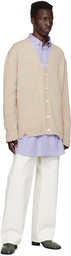 Maison Margiela Beige Distressed Cardigan