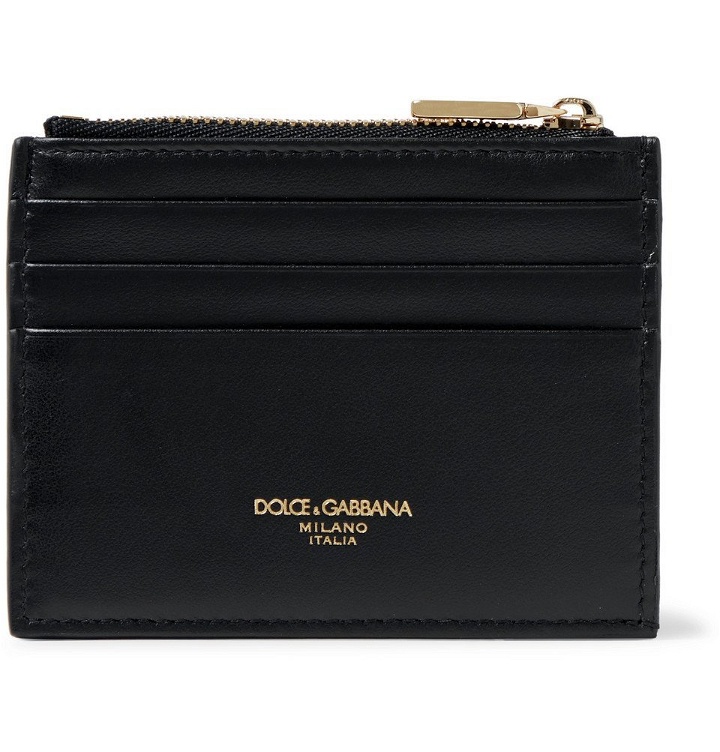Photo: Dolce & Gabbana - Logo-Print Leather Zipped Cardholder - Black