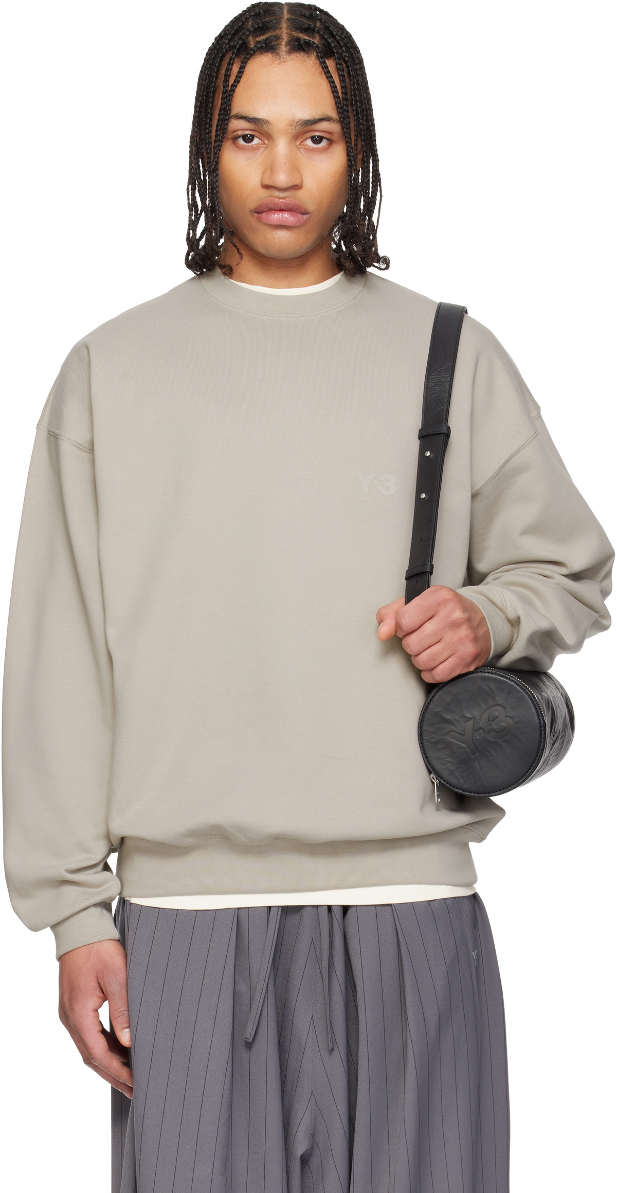 Y-3 Taupe Brushed Terry Crew Sweatshirt