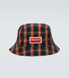 Kenzo - Logo checked cotton bucket hat