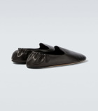 The Row Casa leather slip-on shoes