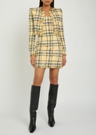 Balmain Checked Tweed Mini Dress Multicoloured