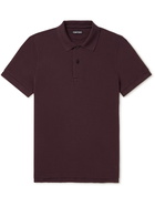 TOM FORD - Garment-Dyed Cotton-Piqué Polo Shirt - Burgundy