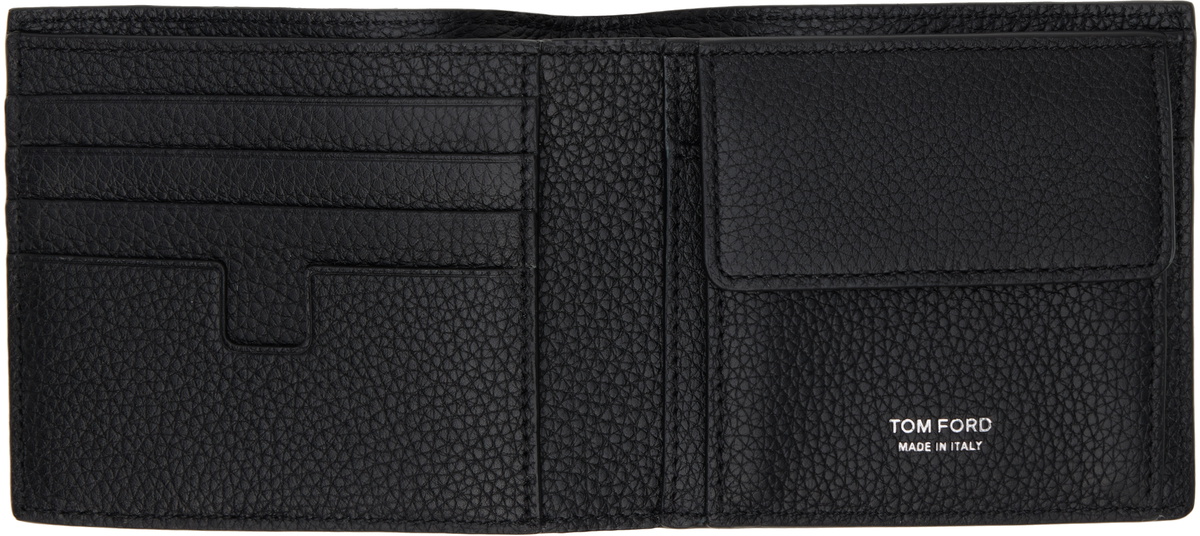 TOM FORD Black Soft Grain Leather T Line Bifold Wallet