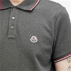 Moncler Men's Classic Logo Polo Shirt in Dark Grey