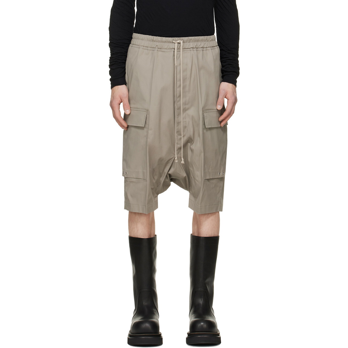 Rick Owens Taupe Tower Pods Cargo Shorts