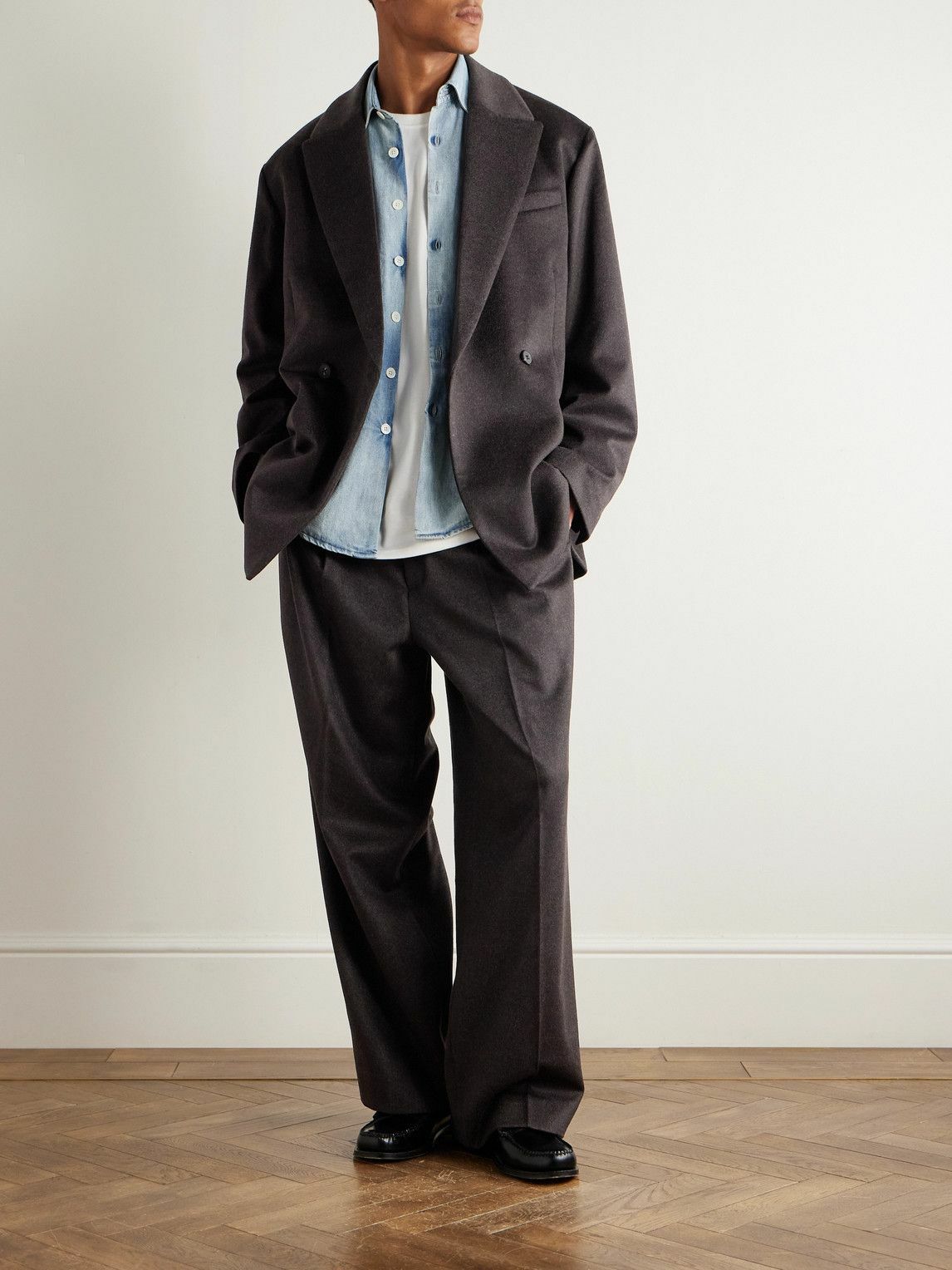 ssstein - Double-Breasted Cashmere Blazer - Brown