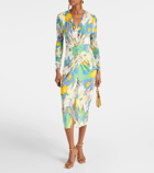 Diane von Furstenberg Hades printed ruched jersey midi dress