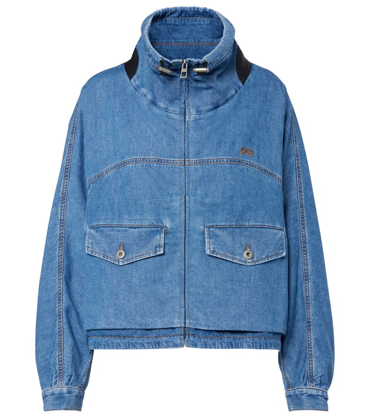 Photo: Loewe Leather-trimmed denim jacket