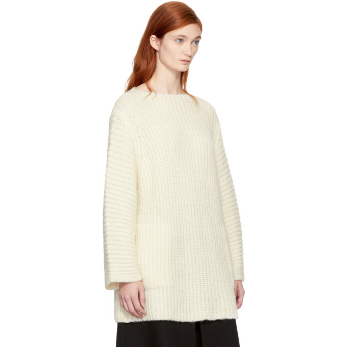 Lauren Manoogian SSENSE Exclusive White Fisherman Tunic Sweater