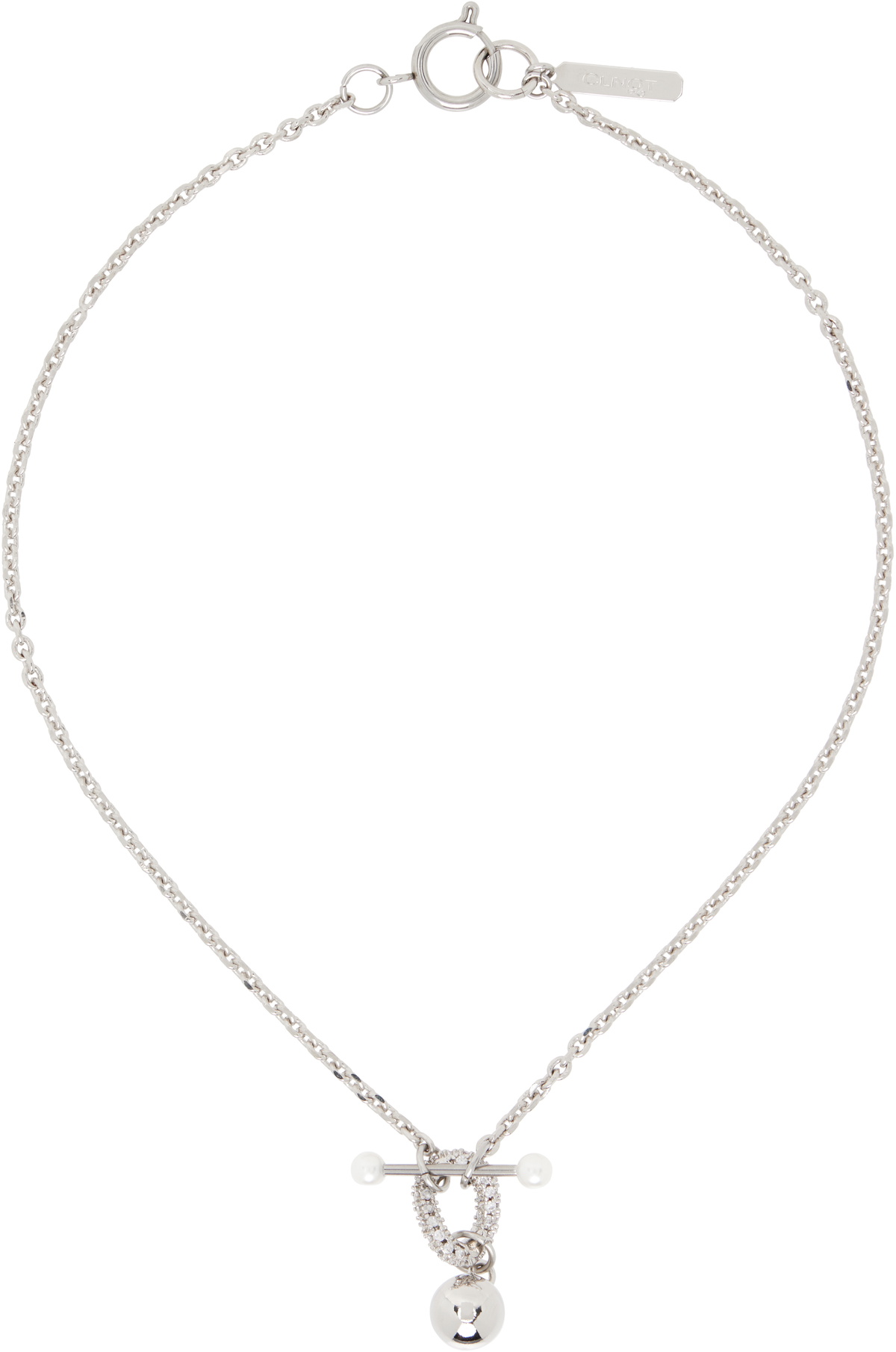 Justine Clenquet White & Silver Diana Necklace Justine Clenquet