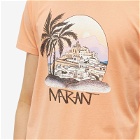 Isabel Marant Men's Zafferh Postcard Logo T-Shirt in Papaya