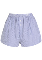 Faithfull The Brand Lonia Striped Cotton Shorts Blue