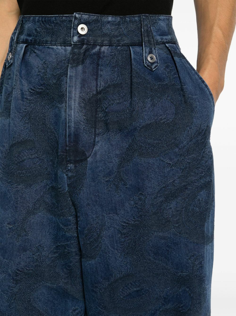 Feng Chen Wang Blue Dragon-Jacquard Straight-Leg Jeans Feng Chen Wang
