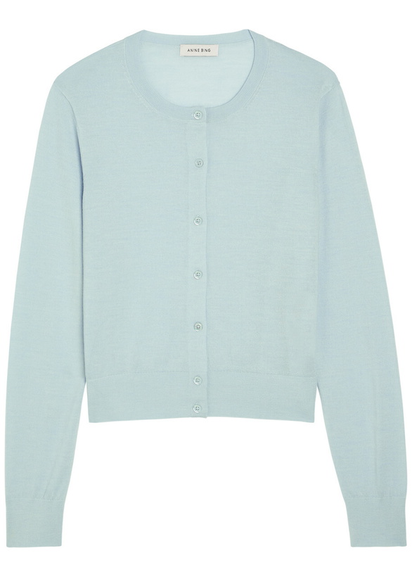 Photo: Anine Bing Moni Wool and Cashmere-blend Cardigan Light Blue