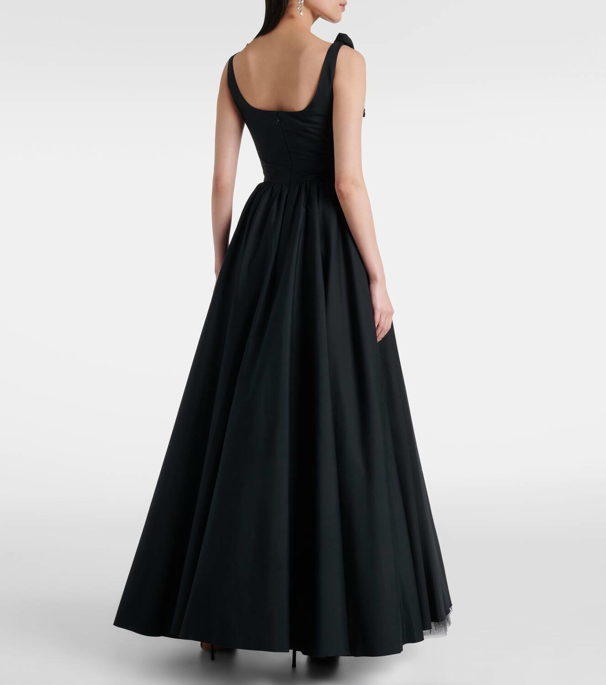 Giambattista Valli Floral-appliqué cotton poplin gown
