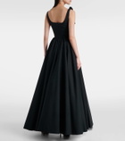 Giambattista Valli Floral-appliqué cotton poplin gown