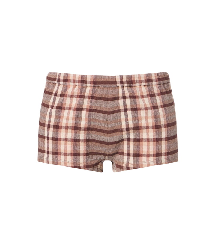 Photo: Staud Nilo checked linen-blend shorts