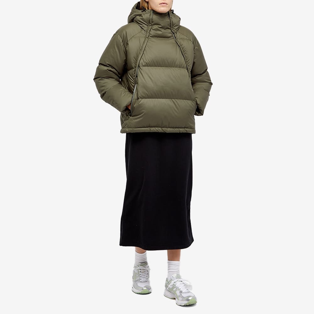 Snow Peak Women's Recycled Light Down Pullover in Olive Snow