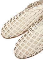 Gia Borghini Peek-a-boo Leather Ballerina Flats White