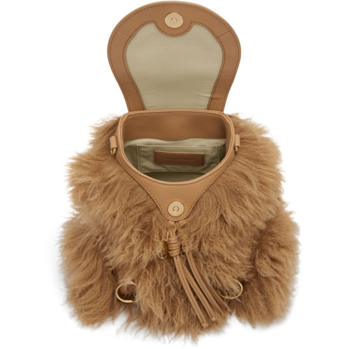 See by Chloe Brown Shearling Olga Backpack See by Chloe